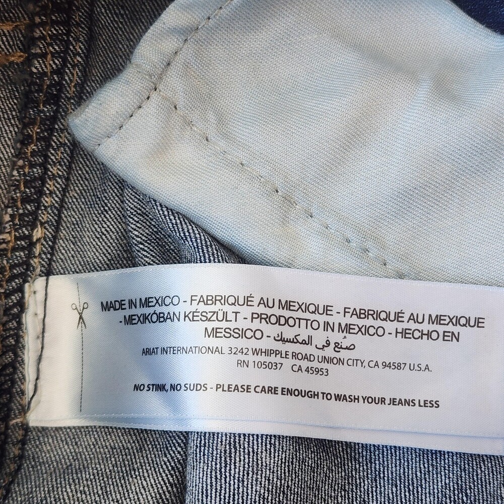 Ariat Trouser Jeans Womens 30R Blue Medium Wash Mid Rise Wide Leg Stretch Denim - Picture 6 of 15